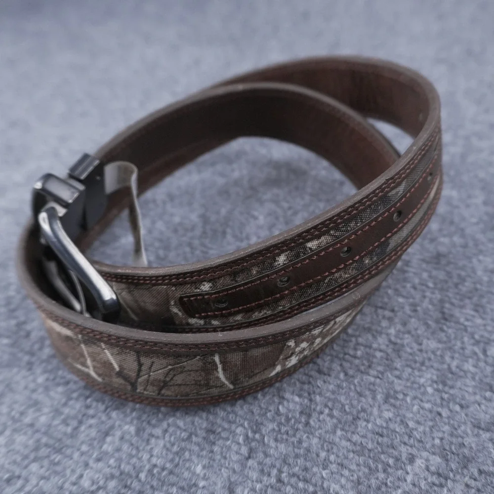 Realtree Belt Mens 34/36 Brown Camouflage Reversible Hunting Outdoor Accessory